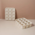 Silicone Ice Cube Tray 12-Grid Square Mold with Lid | Easy Release Silicone Ice Tray Babs 12 grid cream