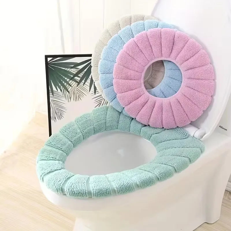 Plush Toilet Seat Cover – Soft Warm Universal Cushion (1/2/4 Pcs) Toilet Seat Cover Babs