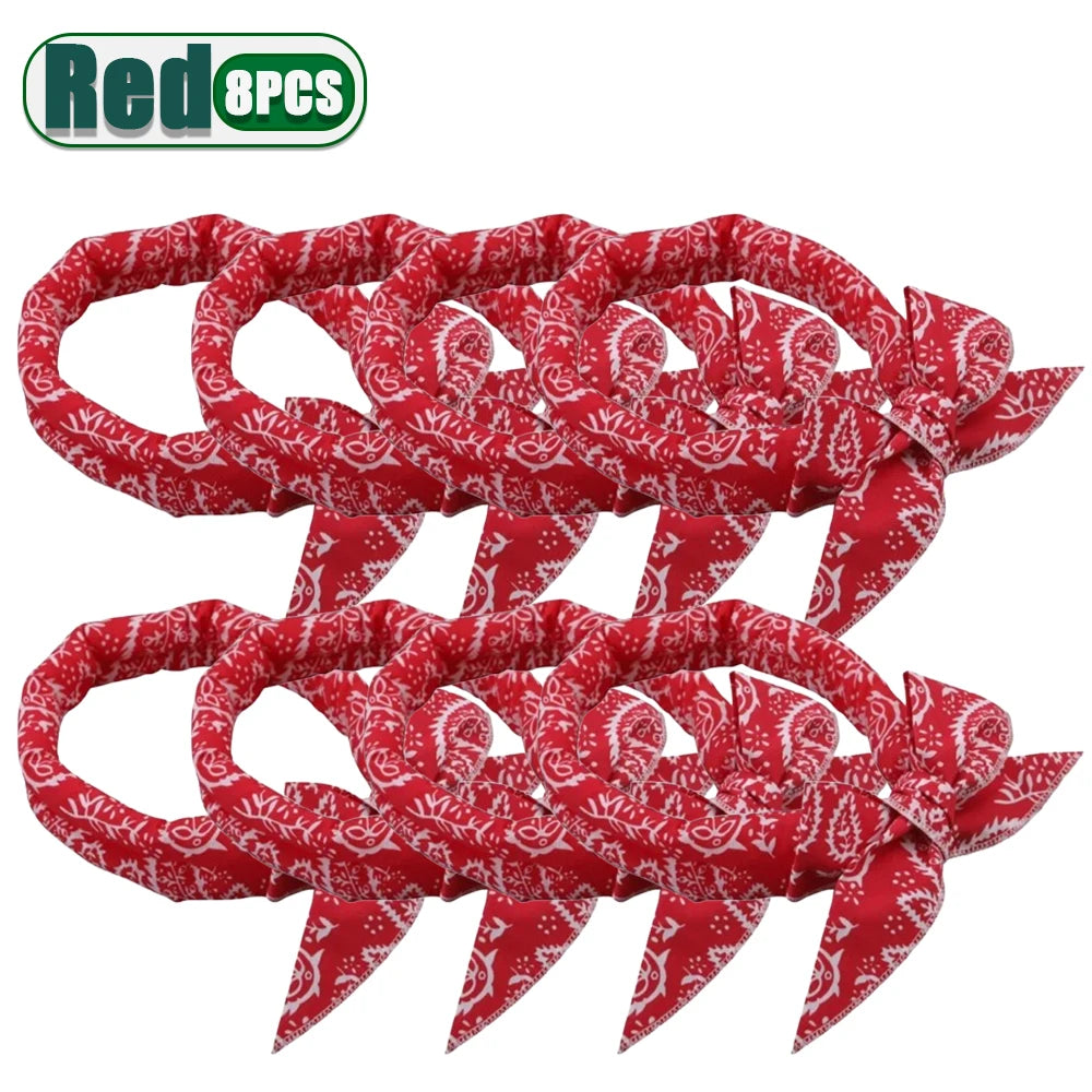 Pet Cooling Bandana for Dogs & Cats – Ice Bead Scarf 2-Pack Pet Cooling Bandana Babs Red-8PCS