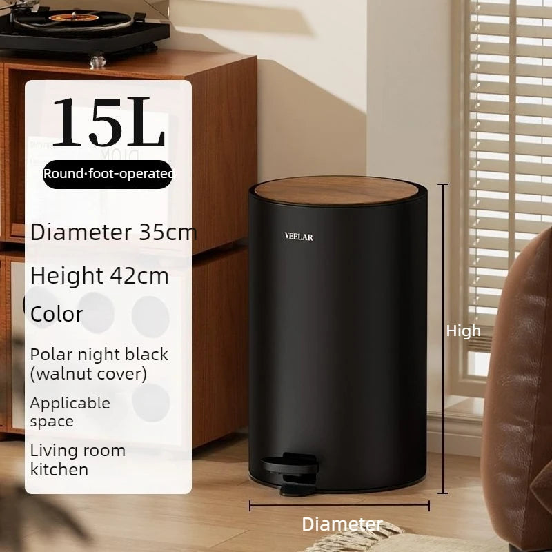 Large Metal Pedal Trash Can with Lid – 8L & 15L Luxury Bin Pedal Trash Can Babs 15L