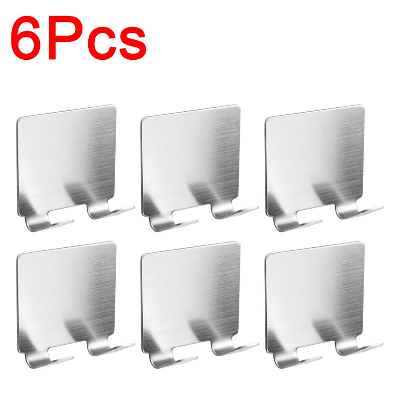 2pcs Stainless Steel Razor Holder Self-Adhesive Bathroom Hook Bathroom Hook Rack Babs 6pcs Double Hook