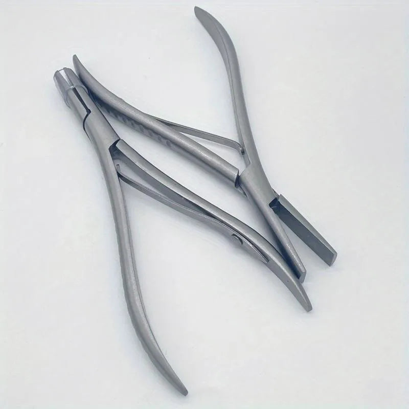 7" Flat Teeth Stainless Steel Hair Extension Plier – Keratin Tool Hair Extension Plier Babs