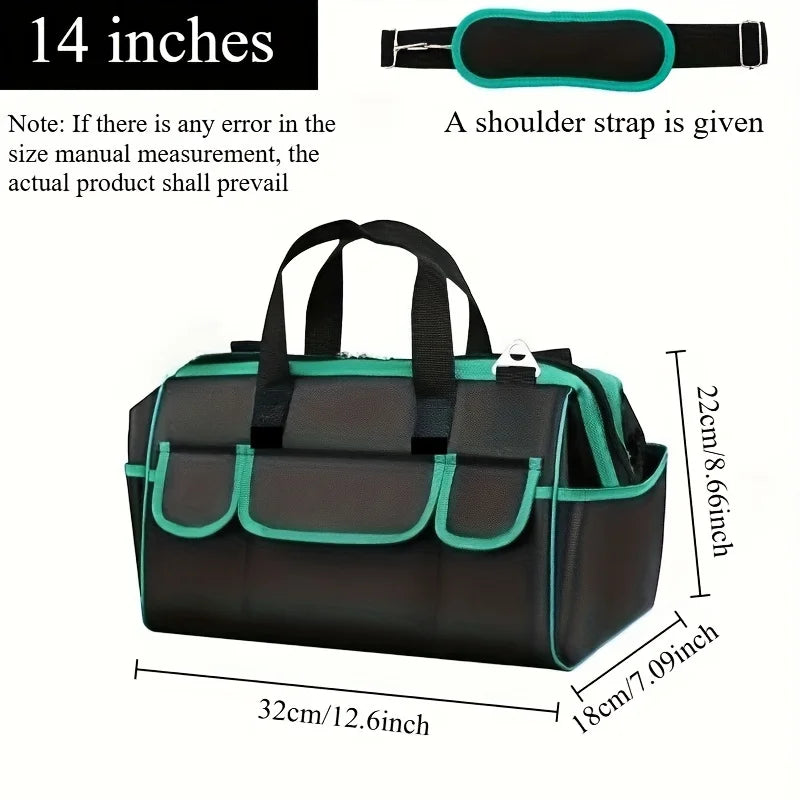 Heavy Duty Wide-Mouth Tool Bag | Large Zipper Organizer Tool Storage Bag Babs
