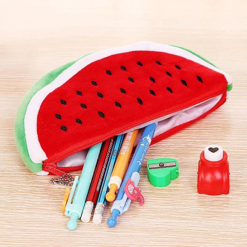 Watermelon Kawaii Plush Pencil Case – Large Capacity Bag Kawaii Pencil Case Babs