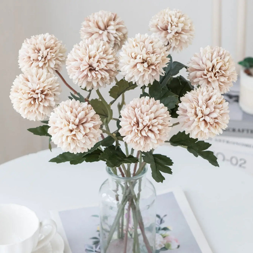 Silk Ball Chrysanthemum Artificial Flowers for Wedding & Home Artificial Silk Flowers Babs