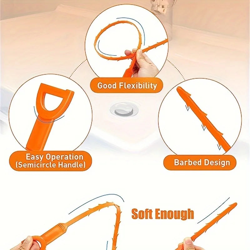 4-Pack Drain Snake Kit for Shower, Sink & Bathtub Clogs Drain Cleaning Tool Babs