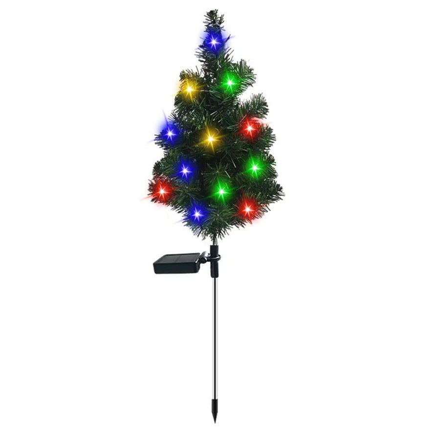 Solar Christmas Tree Stake Lights – Waterproof Outdoor Yard Decor Solar Garden Stake Light Babs 1PCS