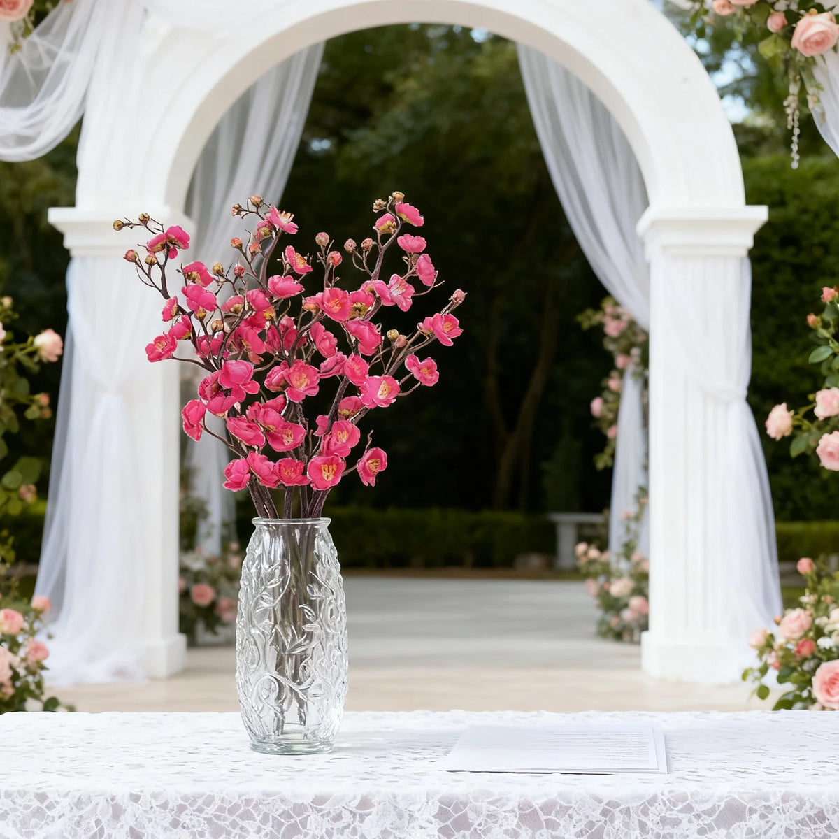 Silk Artificial Plum Blossom Branch – Home & Wedding Décor Artificial Flower Branch Babs