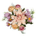 Silk Dahlia Rose Artificial Bouquet – Wedding & Home Decor Artificial Flower Bouquet Babs color 5 1 pc