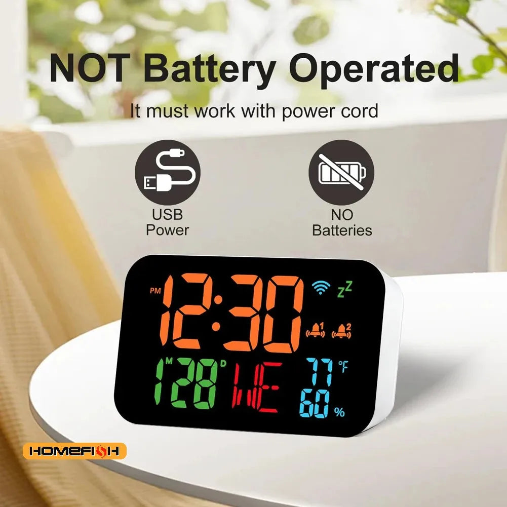 Tuya WiFi Smart Clock – LED Thermometer & Hygrometer Display Smart WiFi Clock Babs