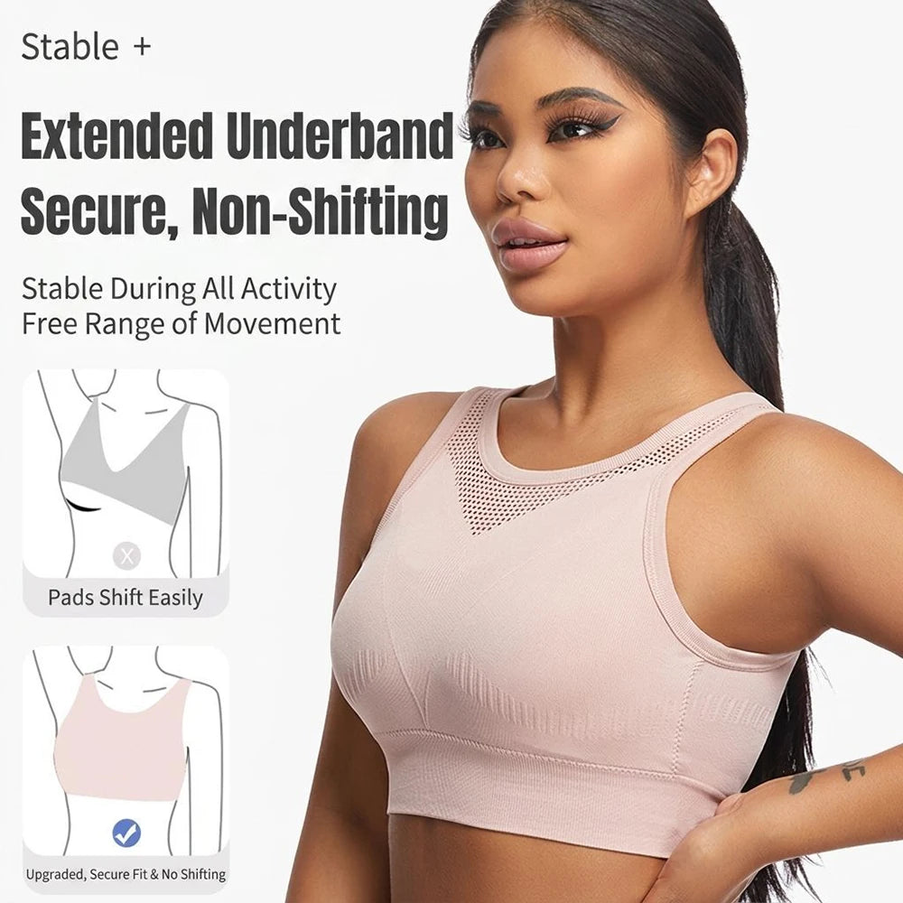Women's Seamless Padded Sports Bra – Backless Yoga Gym Top Padded Sports Bra Babs