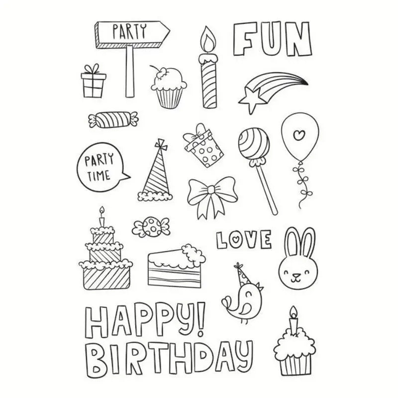 DIY Cartoon Silicone Stamp – Calligraphy & Birthday Gift Craft Silicone Stamp Babs 1pc