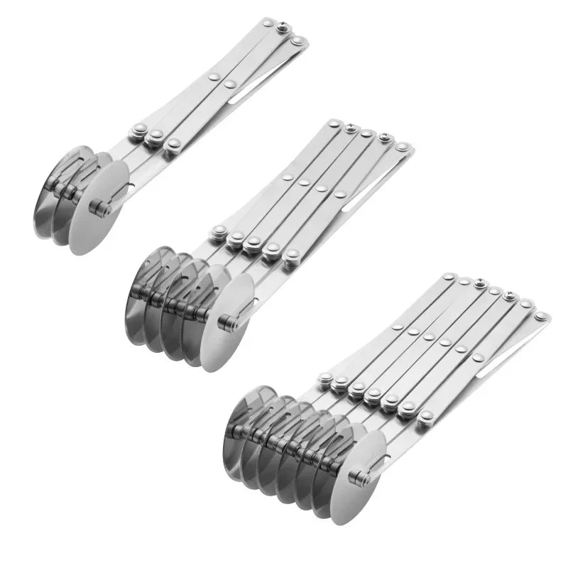 7-Wheel Stainless Steel Dough Divider & Pizza Roller Cutter Pastry Roller Cutter Babs