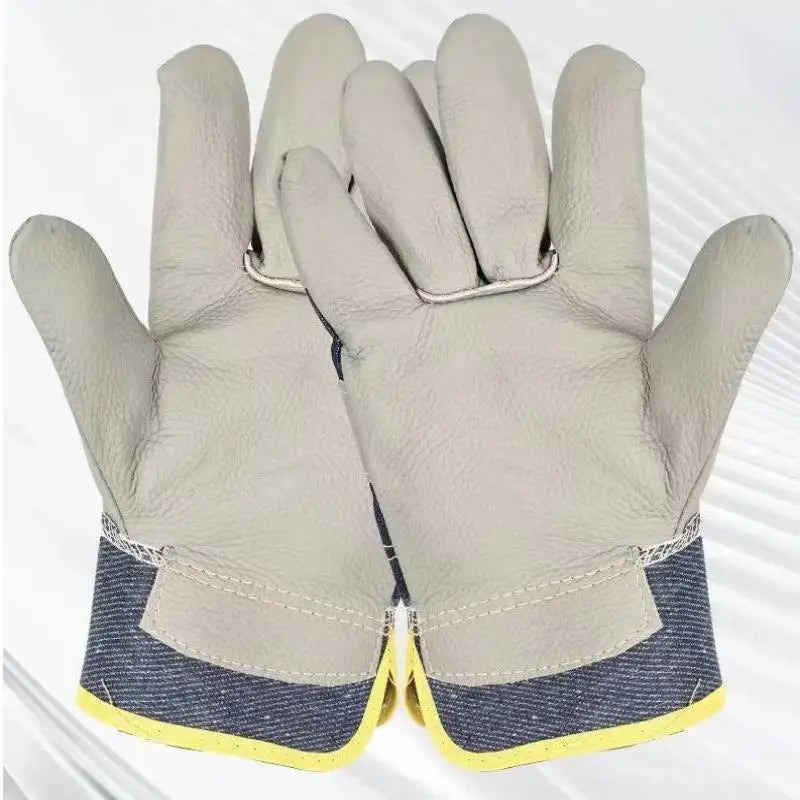 Cowhide Denim Welder Gloves – Double-Thick Work Protection Work Safety Gloves Babs