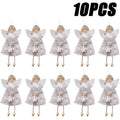 Christmas Angel Girl Doll Ornament – Festive Tree Hanging Decor Christmas Tree Ornament Babs Gray 10PCS