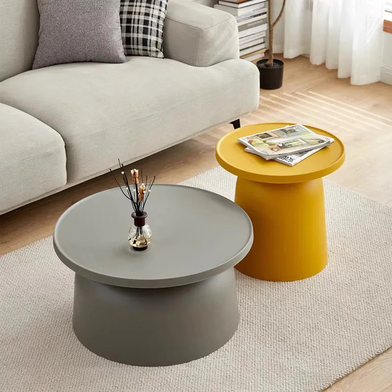 Nordic Round Coffee Table with Storage | Modern Living Room Round Coffee Table Babs