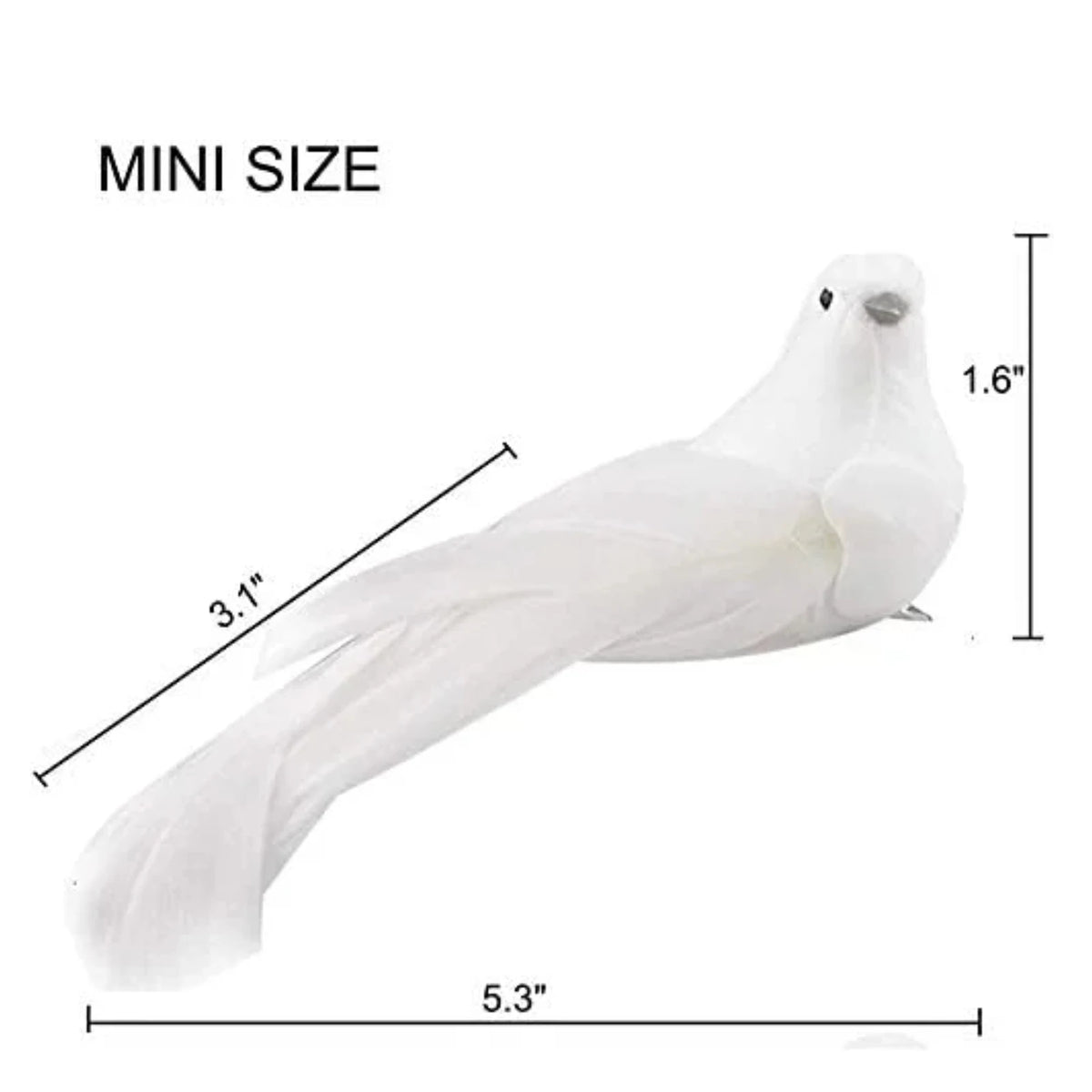 12 Artificial White Dove Bird Ornaments with Clip | Christmas Christmas Tree Ornaments Babs