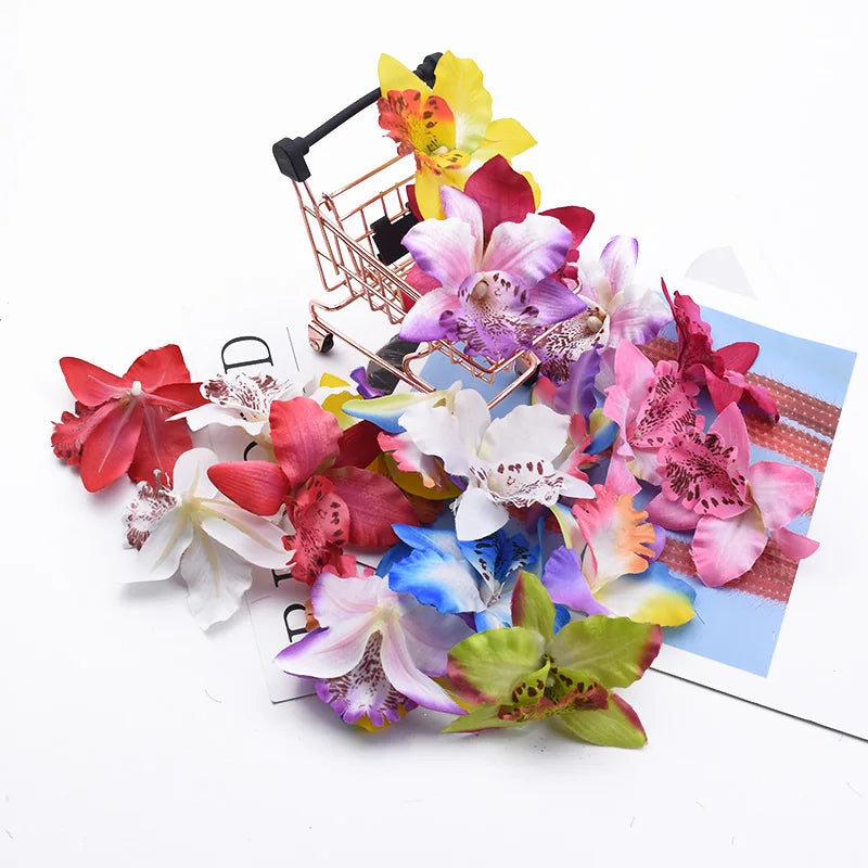 10/20pcs Silk Butterfly Orchid Artificial Flowers – Wedding Decor Artificial Silk Flowers Babs