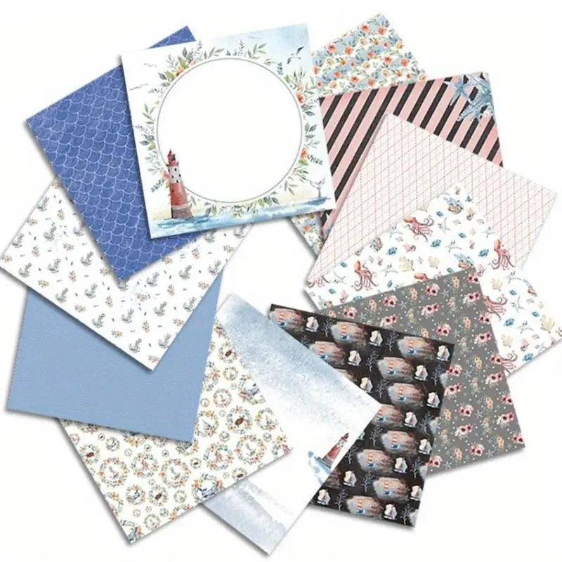 24-Sheet Ocean Scrapbooking Paper Pad – Origami & Card Making Scrapbooking Paper Pad Babs