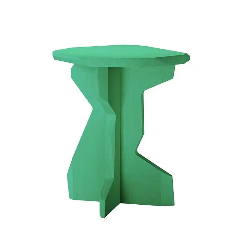 Modern Minimalist Solid Pine Wood Side Table 40×40×45 cm Wooden Side Table Babs Green