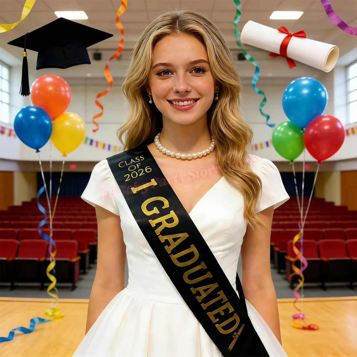Class of 2026 Graduation Sash – Adjustable Satin Stole Graduation Sash Babs