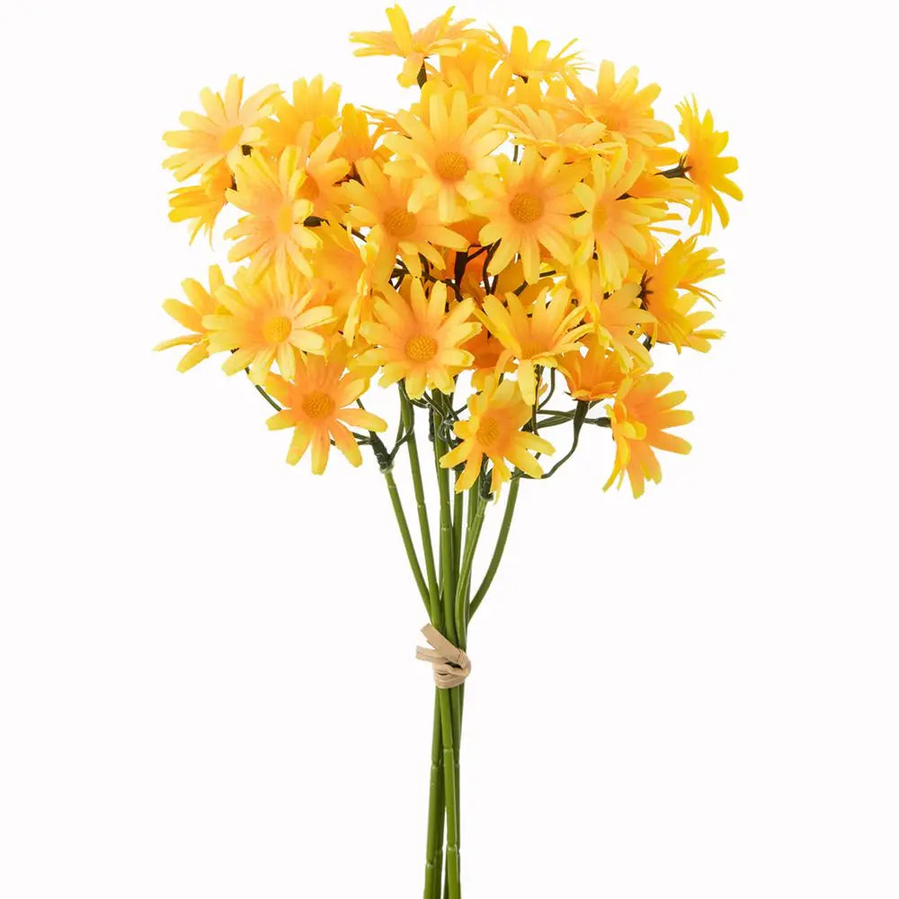 Silk Chrysanthemum Artificial Flowers – Wedding & Home Decor Artificial Silk Flowers Babs YELLOW 3 pcs