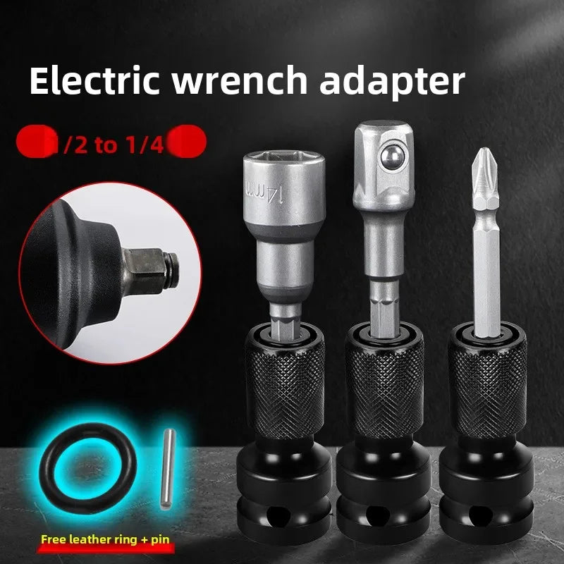 1/2" to 1/4" Hex Shank Quick-Change Drill Chuck Adapter Socket Drive Adapter Babs