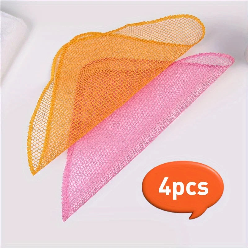 4pcs Non-Stick Mesh Dish Cloths & Kitchen Scouring Pads Kitchen Cleaning Pads Babs 4pcs
