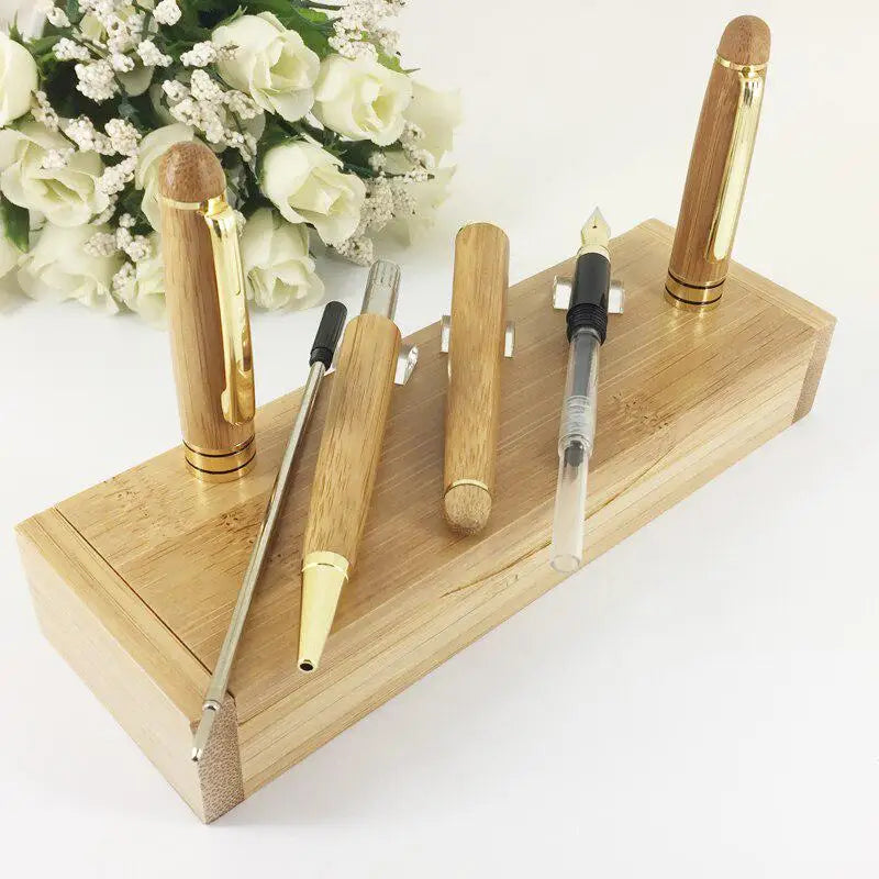 Bamboo Ballpoint & Fountain Pen Gift Set – Eco-Friendly Writing Pen Gift Set Babs