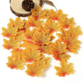 Artificial Silk Maple Leaves 50/100Pcs – Fall Party Decor Artificial Fall Leaves Babs Dark Yellow 50Pcs
