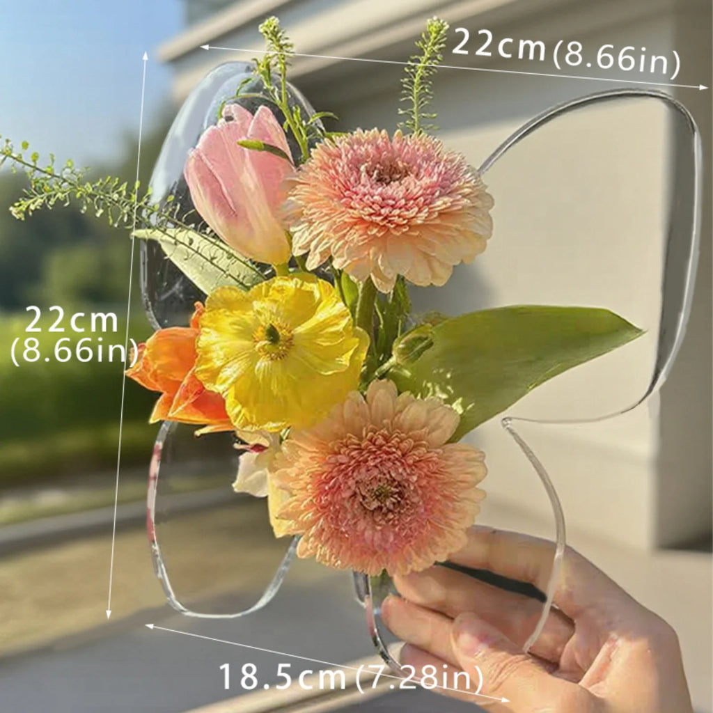 Butterfly Acrylic Flower Vase – 3D Transparent Home Décor Decorative Acrylic Vase Babs