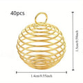 40pcs Hollow Lantern Ball Spring Pendants – DIY Jewelry Making Jewelry Making Pendant Babs Golden-40pcs