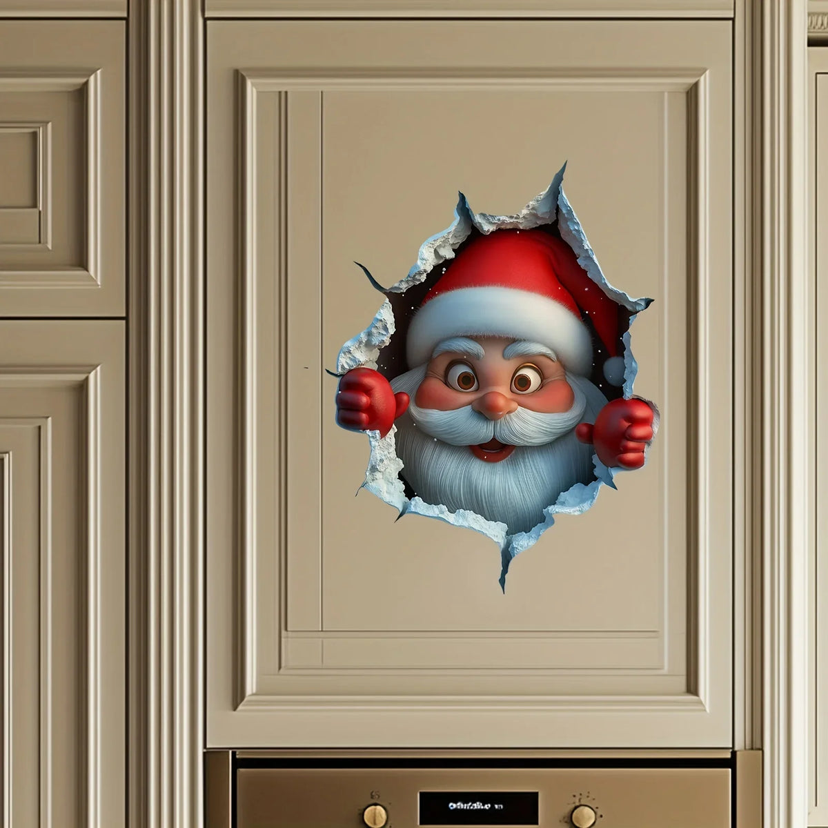 3D Reindeer Break-Through Vinyl Wall Decal | Christmas Decor Vinyl Wall Decal Babs 30x25cm