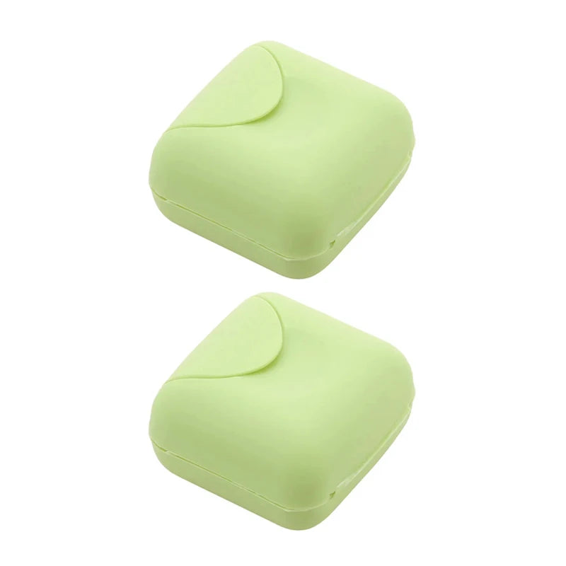 Portable Travel Soap Box with Lid – S/L Candy Color Holder Travel Soap Box Babs 2pcs Green S