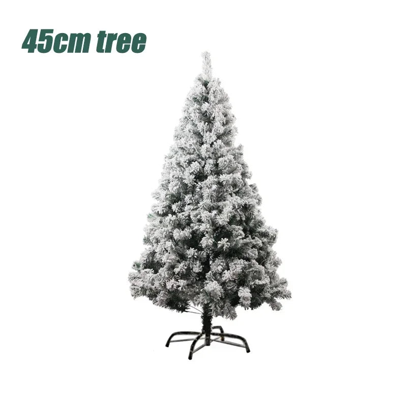 White Flocked Christmas Tree with Tree Skirt & Snow – PVC Artificial Christmas Tree Babs 45cm Tree