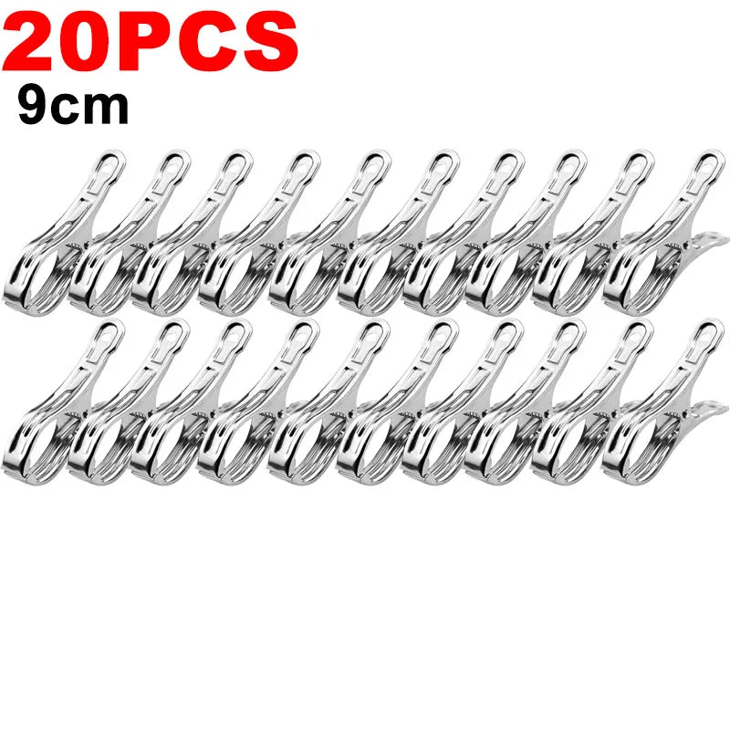 Stainless Steel Clothespins 100-Pack – Heavy-Duty Clothes Clips Clothes Pegs Babs 9cm-20pcs