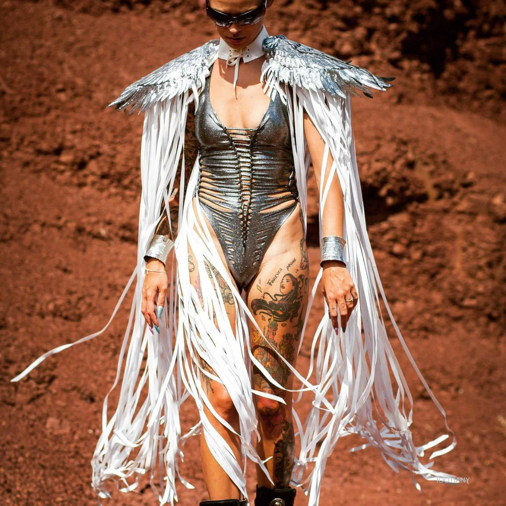 Gothic Sequined Tassel Wings Cape – Unisex Y2K Cosplay Cover-Up Cosplay Cape Babs