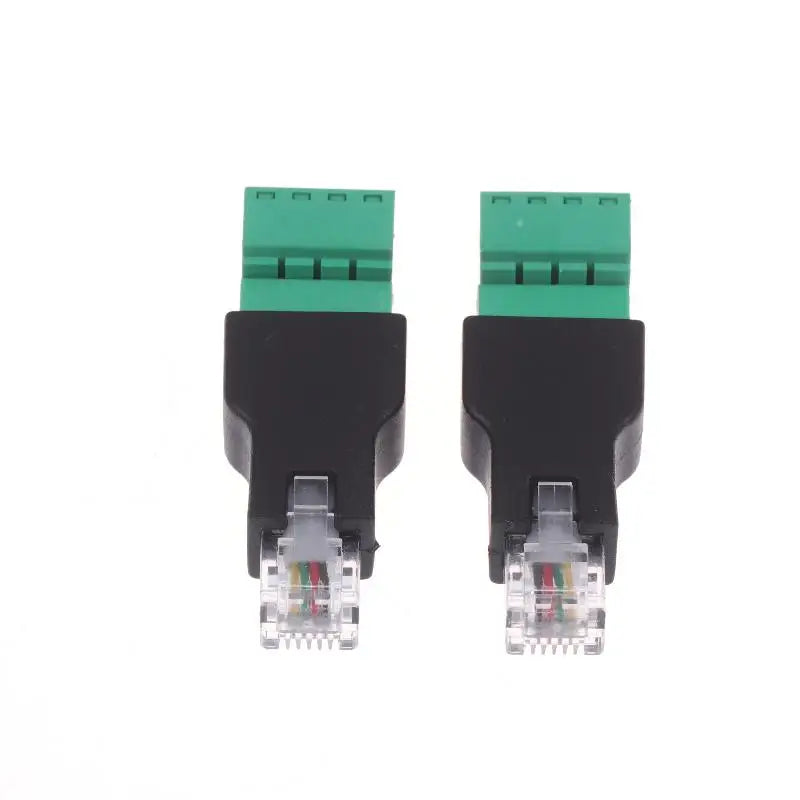 RJ11 6P4C Male to 4-Pin Screw Terminal Adapter 1 or 2 Pack Cable Terminal Adapter Babs