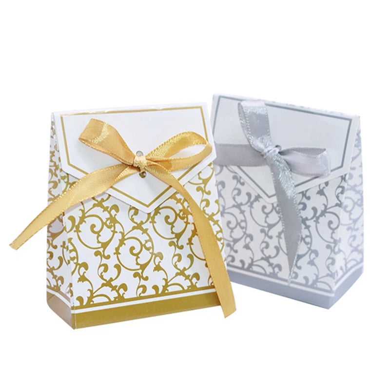 10Pcs Gold Silver Paper Candy Boxes – Wedding & Party Favors Party Favor Boxes Babs