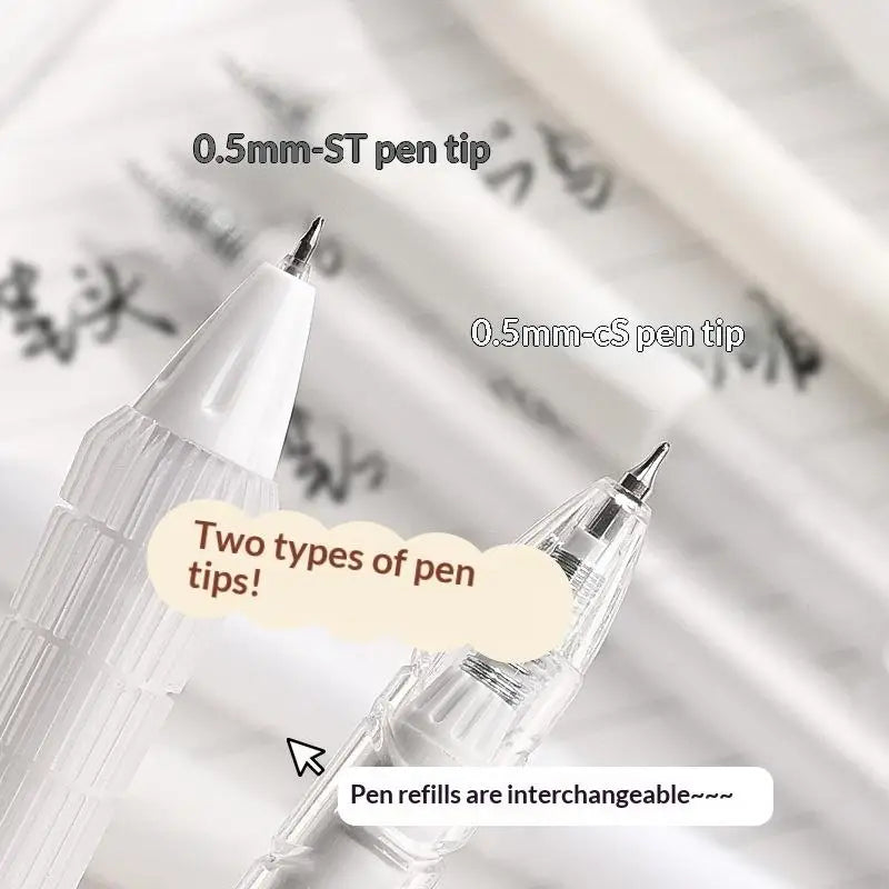 5-Pack Retractable Gel Pens 0.5mm Black Ink Korean Style Retractable Gel Pen Babs
