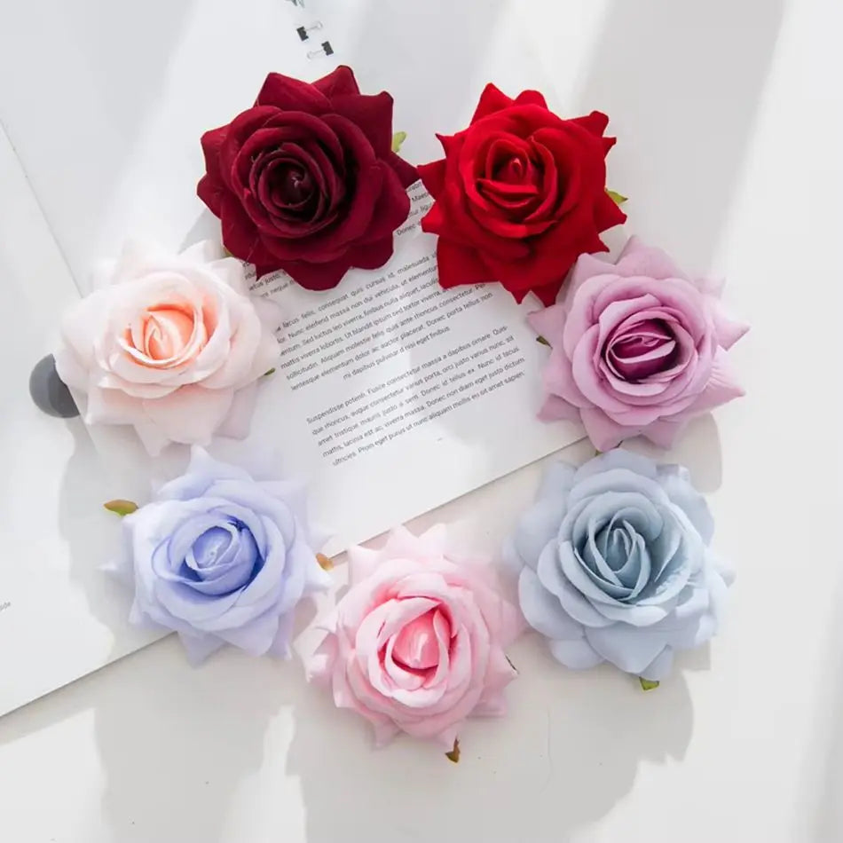 Silk Rose Heads Artificial Flowers – Wedding & Home Décor Artificial Silk Flowers Babs
