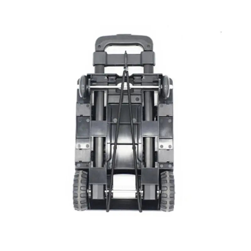 Foldable Flatbed Trolley Cart – 4-Wheel Stainless Steel & ABS Folding Trolley Cart Babs black