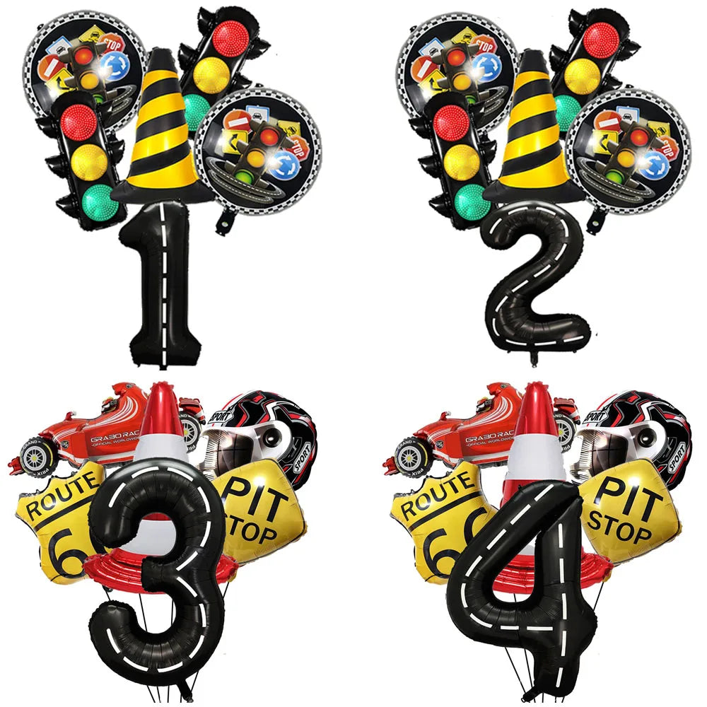 6-Piece Race Car Balloon Kit – Racing Birthday Party Decor Party Balloon Kit Babs