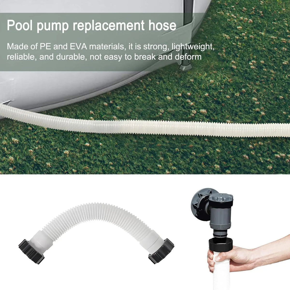 Pool Pump Replacement Hose 59" Quick-Connect Flexible Pipe Pool Pump Hose Babs