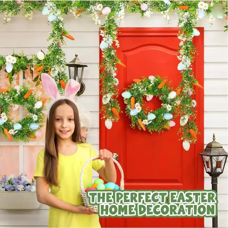 Easter Artificial Garland with Eggs & Spring Eucalyptus – 6 ft Easter Garland Babs