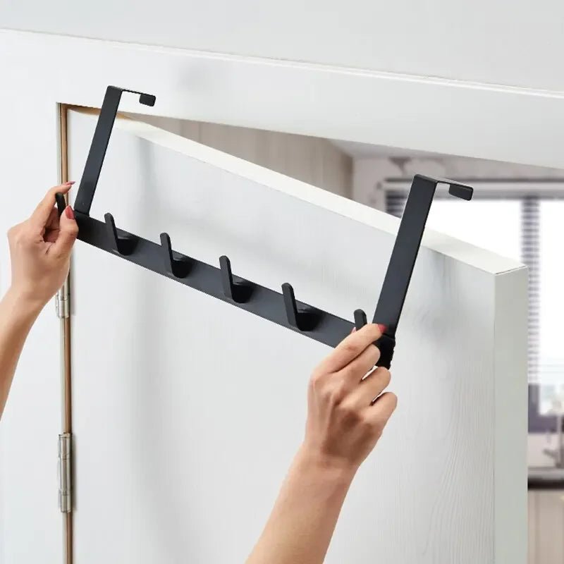 5-Hook Over-the-Door Organizer Rack – Coat, Towel & Hat Hanger Door Hook Rack Babs