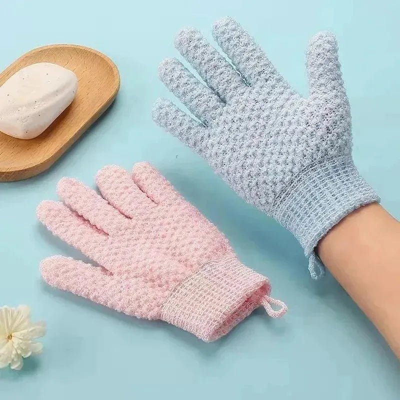 Five Finger Exfoliating Shower Gloves – Nylon Bath Scrub Mitt Bath Scrub Gloves Babs