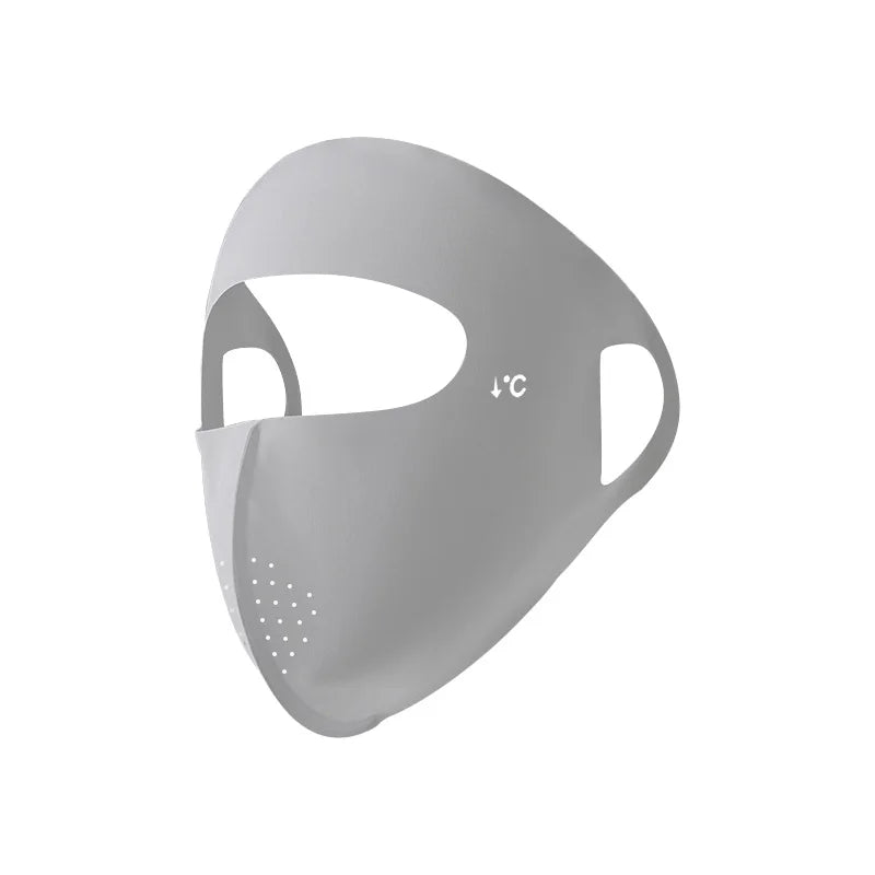 UPF50+ Full Face Sun Mask – Cooling Breathable Facekini UV Face Sun Mask Babs LIGHT GRAY