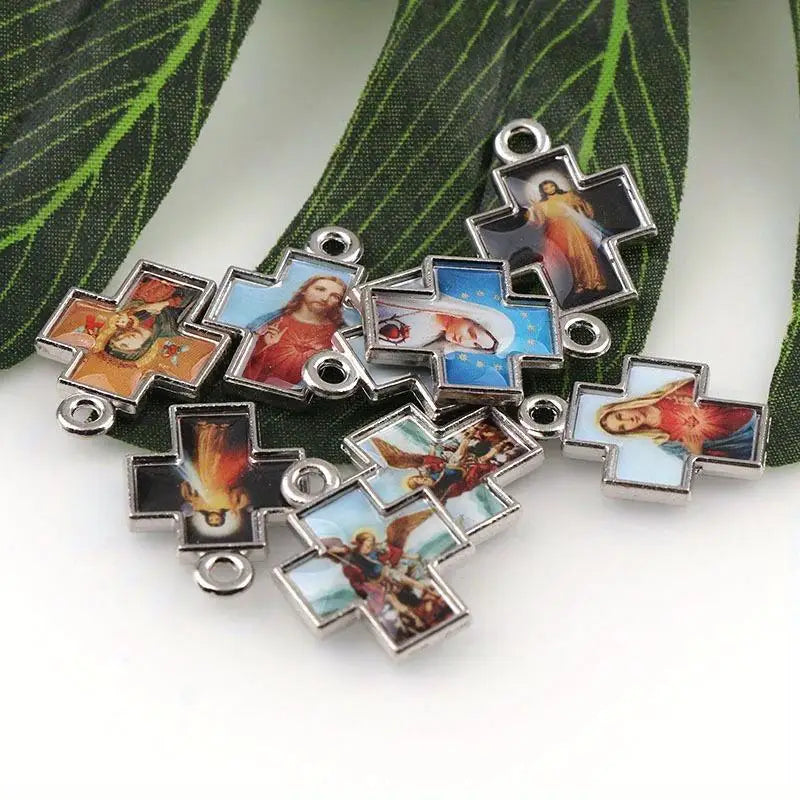 10Pcs Mixed Enamel Cross Crucifix Pendants for DIY Jewelry DIY Jewelry Pendants Babs