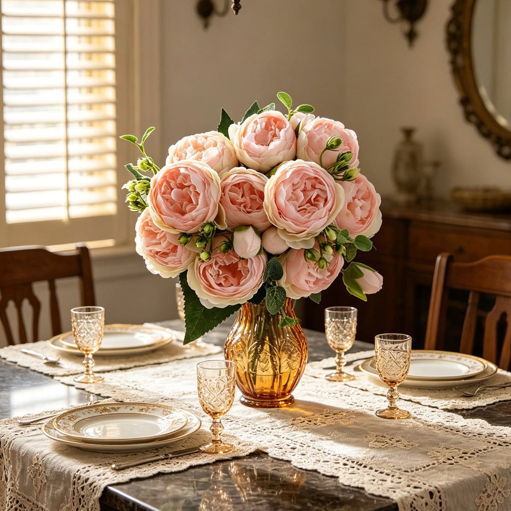 Silk Peony Bouquet – Artificial Flowers for Home & Wedding Artificial Flower Bouquet Babs